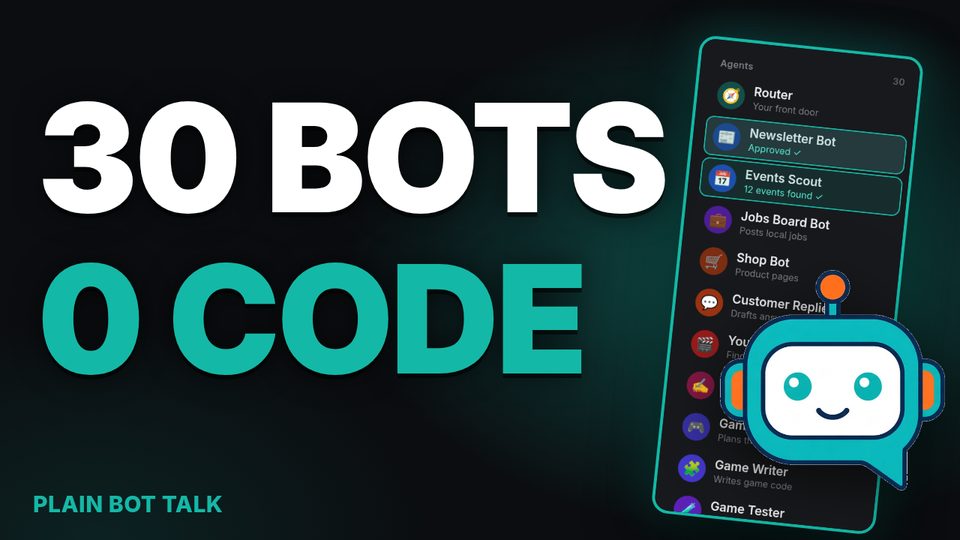 Video thumbnail: 30 bots, 0 code